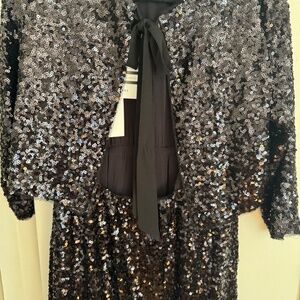 New with TAGS/SEZANE BLACK SEQUIN/ EBANA DRESS/ SIZE 38
